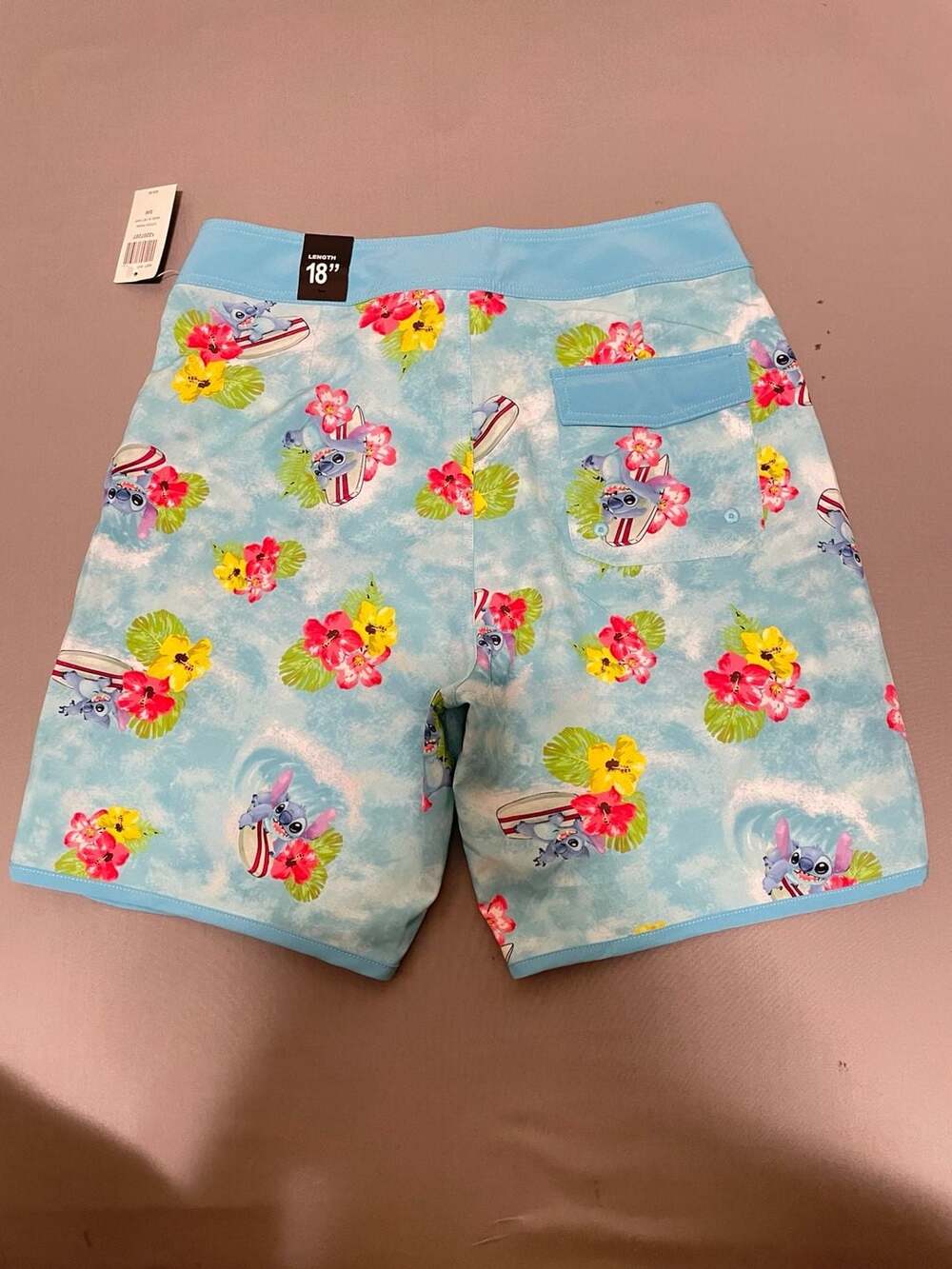 Disney Lilo & Stitch Hibiscus Surfing Men's Swim Trunks